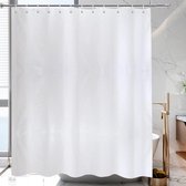 Douchegordijn anti-schimmel 200x220 Wit voor badkuip, douchegordijn van textiel polyester met magneet waterafstotend wasbaar, breedte 200 x hoogte 220cm