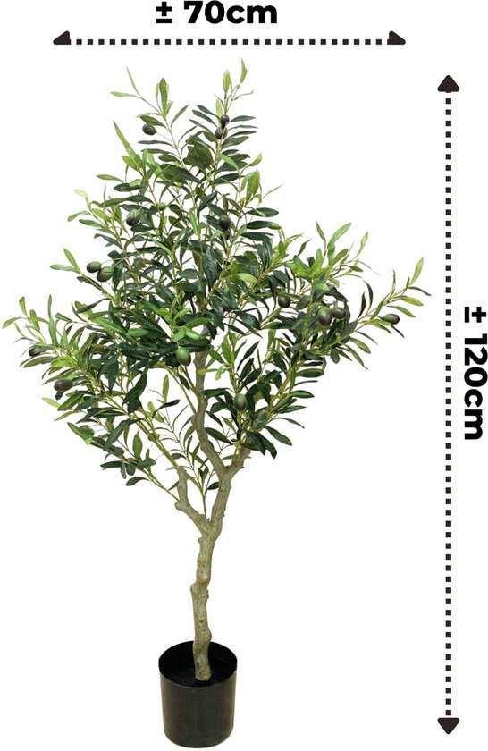 Olijfboom artificiel 120cm | Plante artificielle d'olive | Faux Olijfboom | Plante artificielle pour l'intérieur | Faux Olijfboom