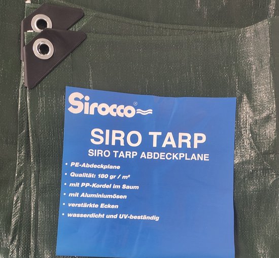 Siro-Sail, Bâche verte, 4m x 5m (110 gr./m²)