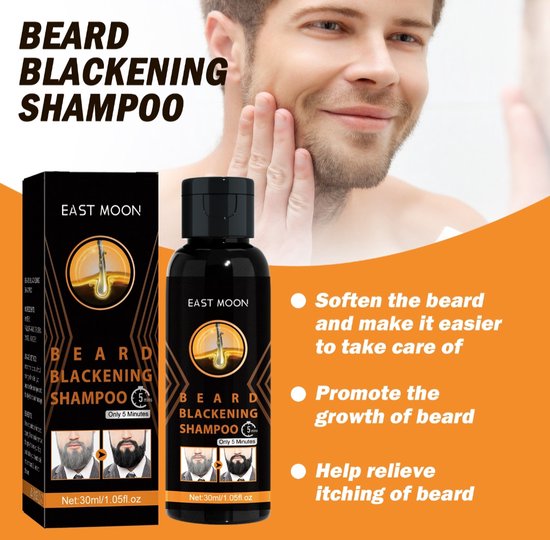 Zeer effectieve handige baard kleurenshampoo. In 15 minuten heb je weinig tot geen grijze baard.