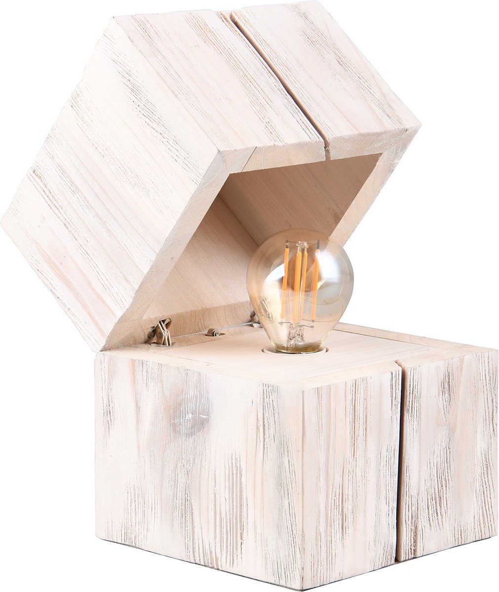LED Bureaulamp - Trion Bomo - E14 Fitting - 2W - Zeer Warm Wit 2700K - Wit - Natuur Hout