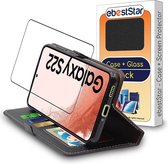ebestStar - Hoes voor Samsung Galaxy S22 5G, Wallet Etui, Book case hoesje, Zwart + Gehard Glas