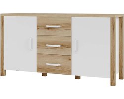 Mobistoxx Dressoir OLIANNE 2 deuren 3 lades, natuurlijke eik/ wit