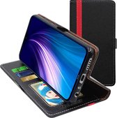 ebestStar - Hoes voor Xiaomi Redmi Note 8T, Wallet Etui, Book case hoesje, Zwart, Rood