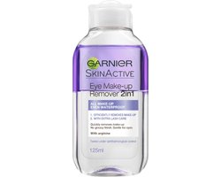 Garnier SkinActive 2-in-1 Oogreinigingslotion - 125ml - Reinigt Waterproof Make-Up & Verzorgt de Wimpers
