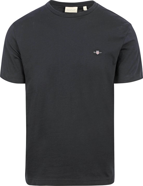 Gant - T-shirt Shield Logo Zwart - Heren - Maat 4XL - Regular-fit