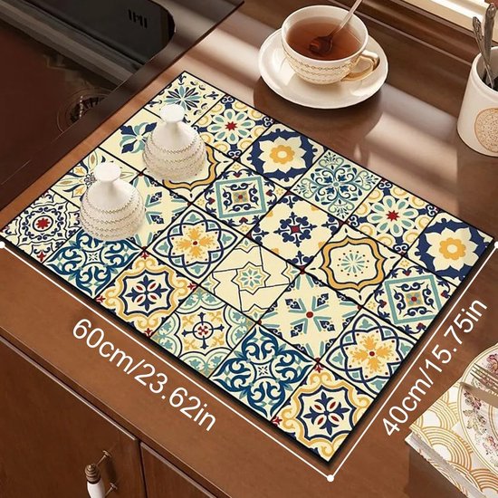 LIMNUO Koffiemat, koffiezetapparaat mat voor werkbladen, absorberende droogmat voor aanrecht, onder koffiezetapparaat, koffiezetapparaat, koffiezetapparaat (Zwart, 50x30cm