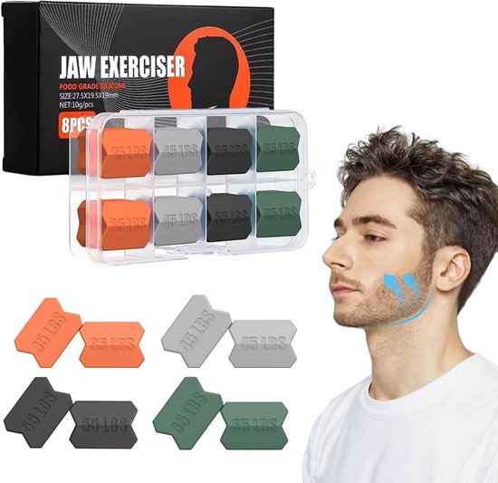 CATOR Kaakspiertrainer, 4 stuks jawline trainer, kaaktrainer, kaaktrainer, gezichtsspiertrainer, jawline fitnessbal voor oefeningen, gezichtsspieren, mannen en vrouwen CATOR Kaakspiertrainer, 4 stuks jawline trainer, kaaktrainer, kaaktrainer, gezichtsspiertrainer, jawline fitnessbal voor oefeningen, gezichtsspieren, mannen en vrouwen