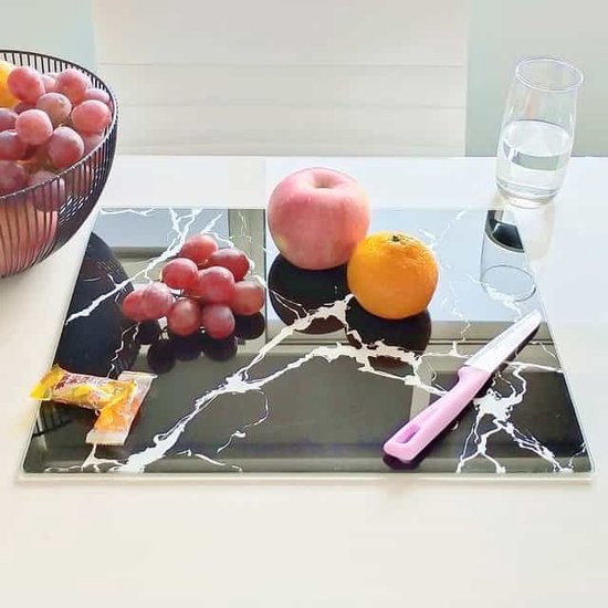 Planche à Découper Verre Planche à Découper En Verre Trempé - 40x30 Cm - Noir - Anti-rayures Et Lave-vaisselle Planche Découpe Lave-vaisselle