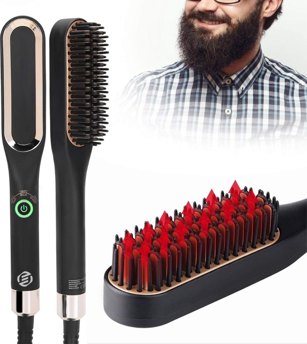 Equivera Baard Stijltang - Baard Styler - Baard Stijlborstel - Baard Stijler - Baardborstel - Baard Borstel - Must Have Voor Mannen