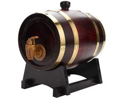 Bolmans - Houten Vat - 3L - Eiken - Vintage - Bier Vat -Bier Tap - Drank Dispenser - Dranken Tap - Thuis Tap - Ideaal voor Wijn, Bier, Whisky, Rum en andere diverse Sterke Dranken Image