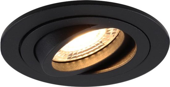 Zwart, inbouw LED spotje dat gedraaid kan worden.