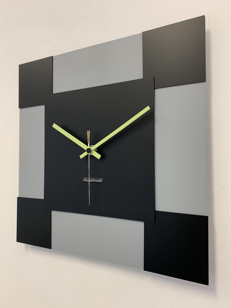 ChantalBrandO Wandklok TOSCANE PIAZZA NERO Modern Design