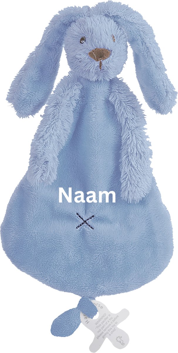Happy Horse Rabbit Richie - Met Geborduurde Naam - Kleur Deep Blue - Kraamcadeau