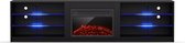 Perth medium lowboard tv-kast elektrische haard, 160 x 40 x 30 cm, LED