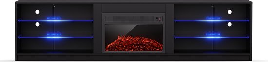Perth medium lowboard tv-kast elektrische haard, 160 x 40 x 30 cm, LED
