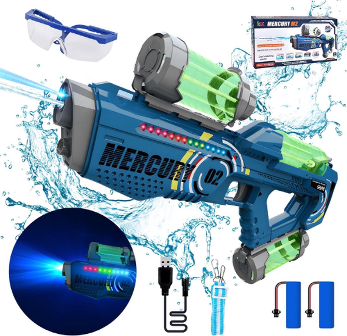 MERCURY® Elektrische Waterpistool - Super Soaker - Waterpistool - Waterpistool Elektrisch - Automatisch Waterpistool - Water Pistool - Waterpistool Elektrisch - Watergeweer - Supersoaker