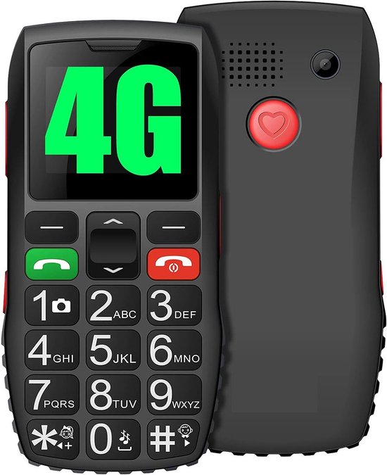 Qubo Flip Phone for Seniors GSM, Phone for Seniors, 2.4 Display, High Volume, SOS Function, Support Dual-SIM, Speed Dial, FM Radio, Flashlight, Charging Dock, Black