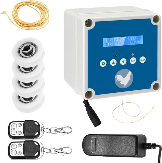 Auto Kippenhok Deuropener Aluminium Automatische Lichtgewicht Kippenhok Deur Lichtsensor Kippendeur met Programmeerbare Timer