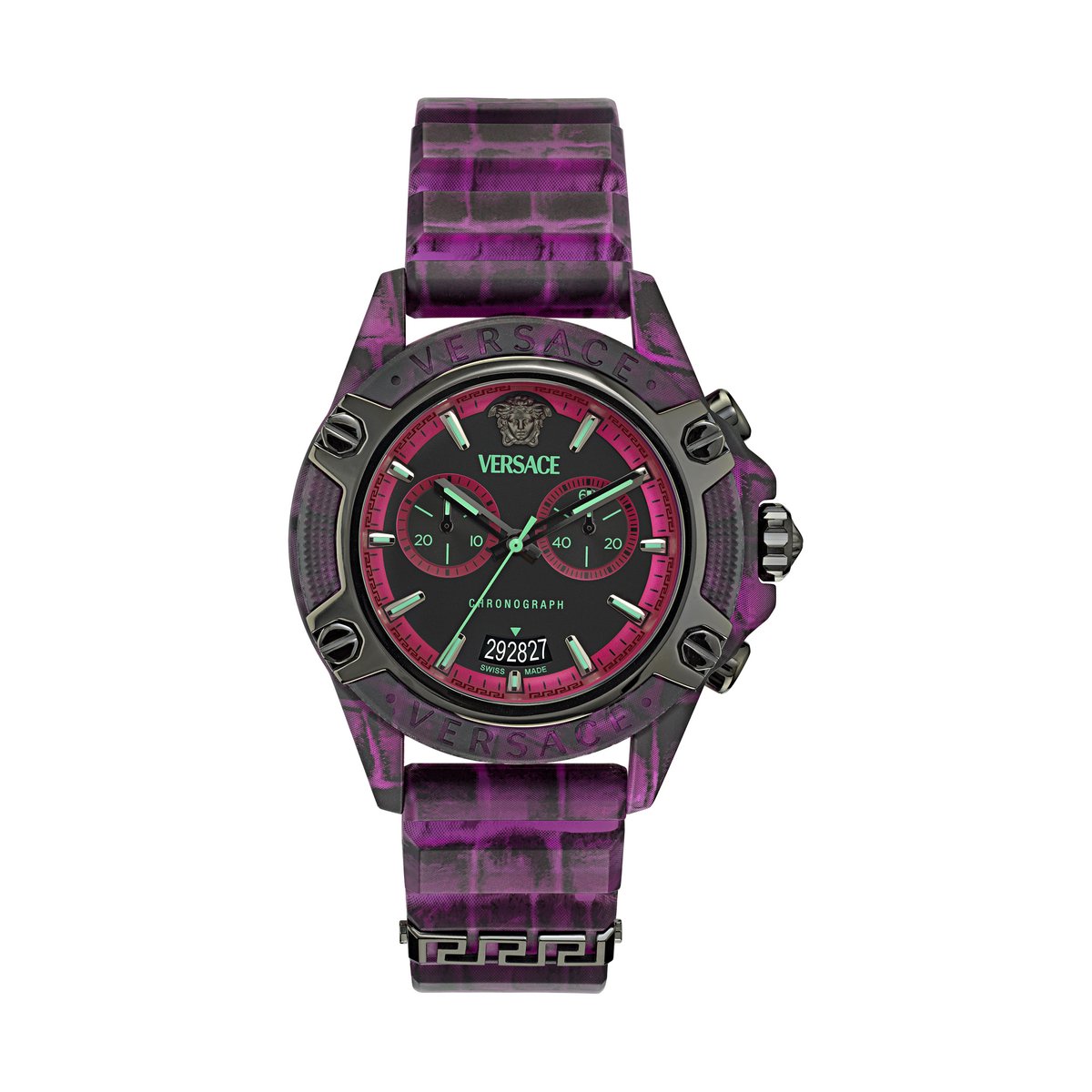 Versace Icon Active VE8P00124 Horloge - Kunststof - Roze - Ø 44 mm