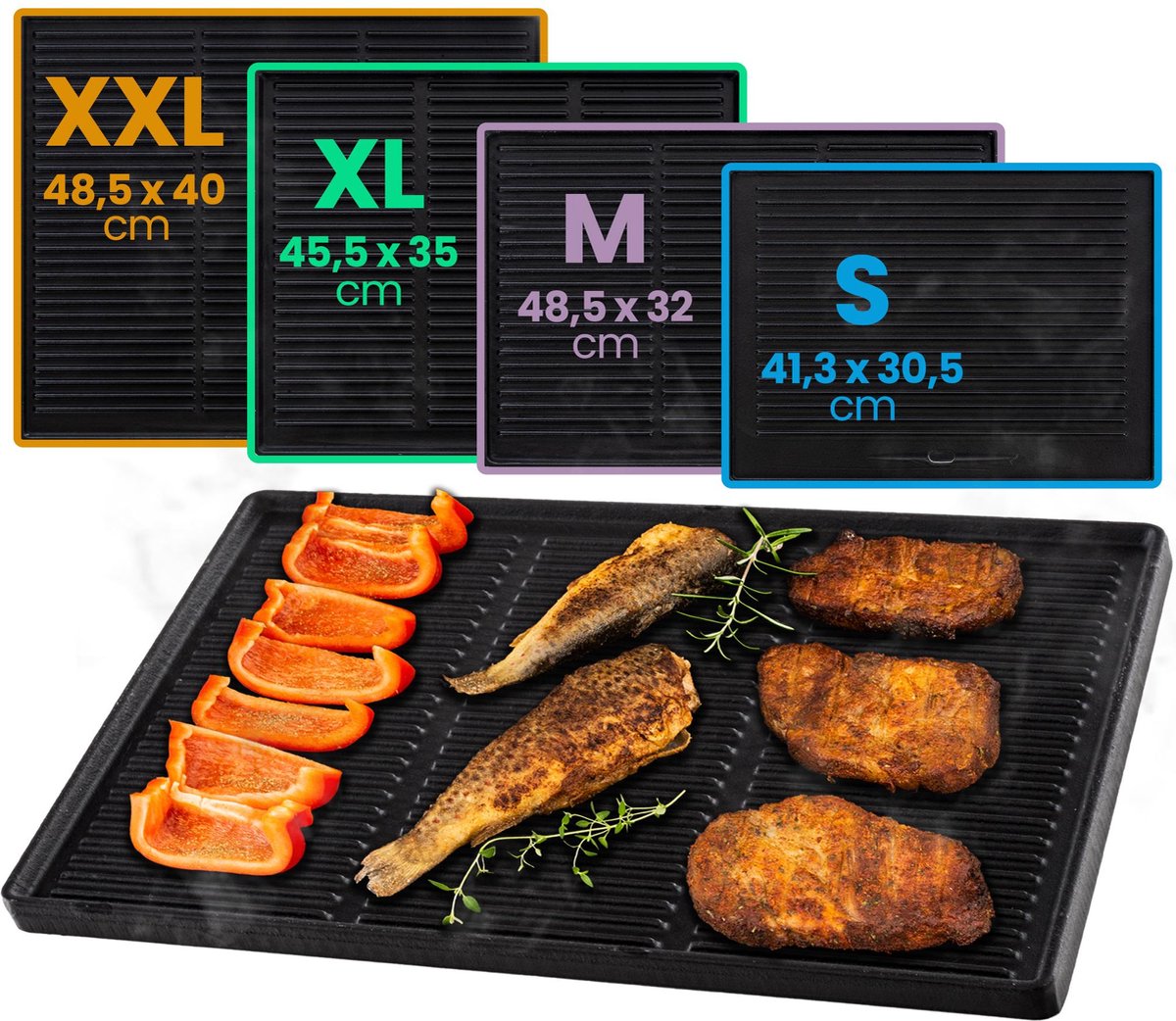 Le Creuset Grillplaat 32 cm Zwart