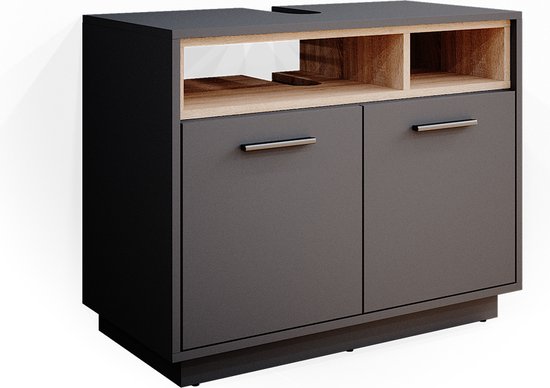 Vicco Meuble vasque Beatrice, Anthracite/Sonoma, 80 x 64 cm
