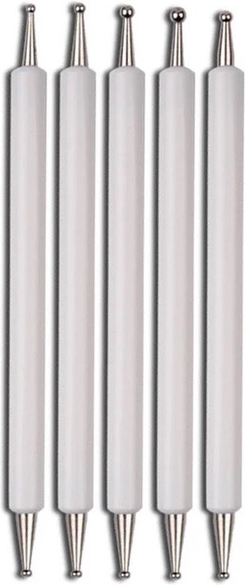 Goedkoopste 5 stuks Dual-Ended Nail Art Dotting Tools, met 10 verschillende maten voor puntjes, marmeren en schilderen manicureset
