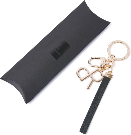 Porte-clés dR Amsterdam | Porte-clés en cuir pour adultes | Porte-clés pour hommes et femmes | Idéal comme cadeau pour la Vaderdag ou la fête des mères | Porte-clés pour voiture | Porte-clés élégant en cuir Menthe - 110392 Noir