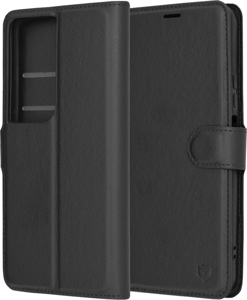 Techsuit Leather Folio Book Wallet Case hoesje voor HONOR 90 Smart/X7b - Zwart