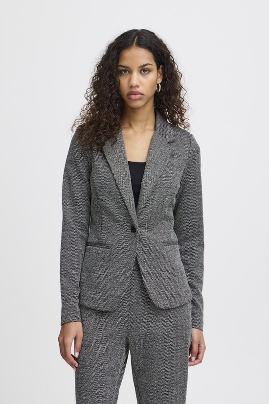 ICHI IHKATE JACQUARD BL4 - Blazer - patriot blue herringbone/blauw