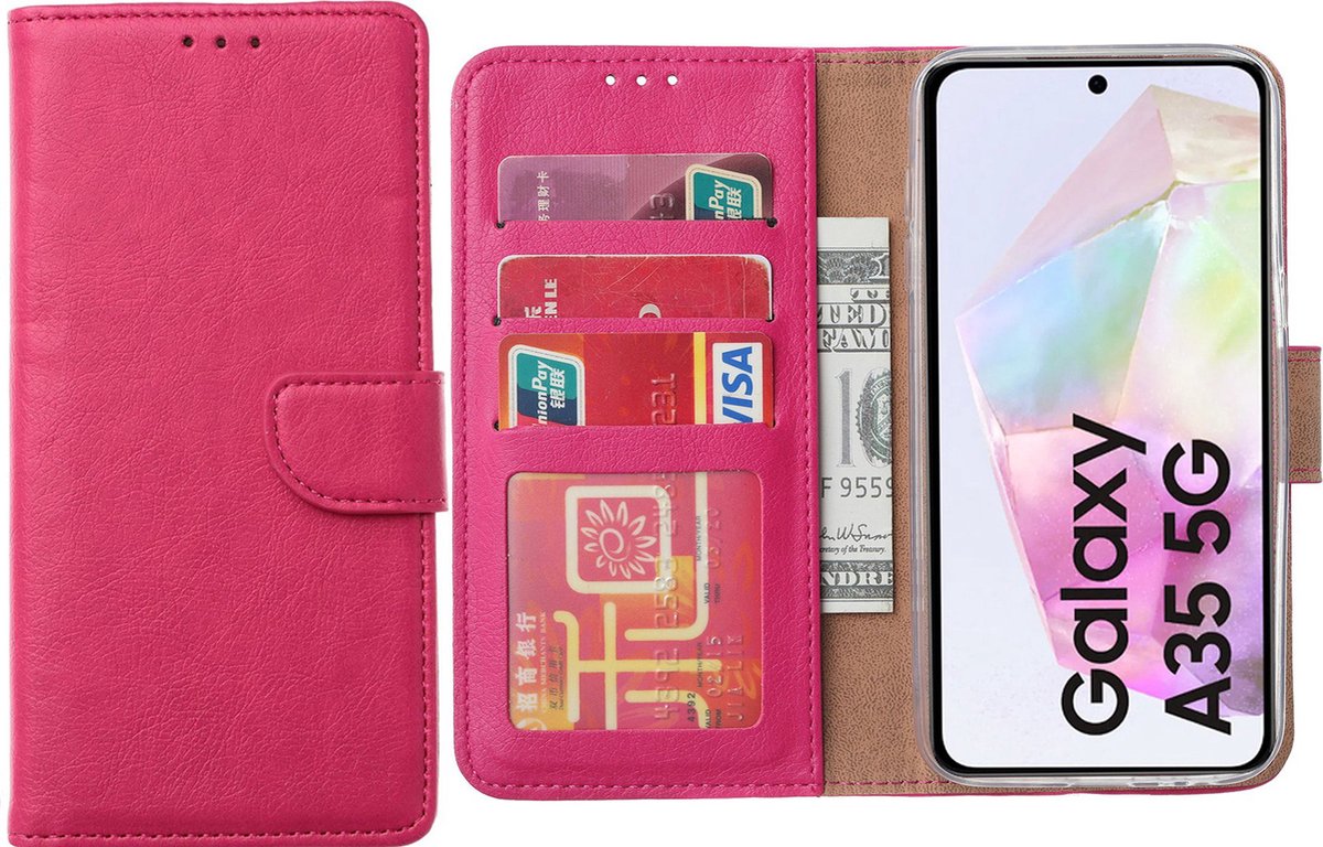 Hoesje geschikt voor Samsung Galaxy A35 5G hoesje - Arara bookcase- Roze