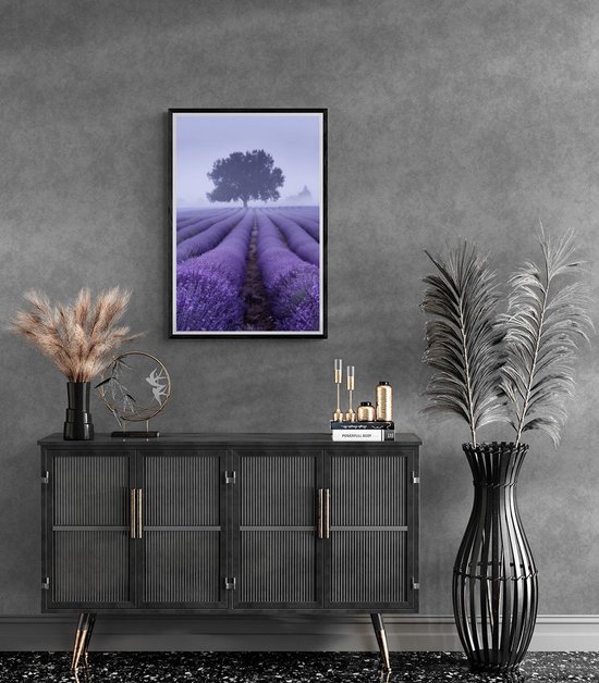 Brume de Lavande Poster | Lavande Poster | Brouillard Poster | Affiche Nature | Affiche colorée | Affiche rustique | 51x71cm | PVD | Décoration murale | Affiche murale | Convient pour l'encadrement