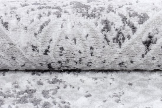 Tapiso Sky Rug Runner Grijs Foncé Vintage Tapis de Salon Taille - 80x200