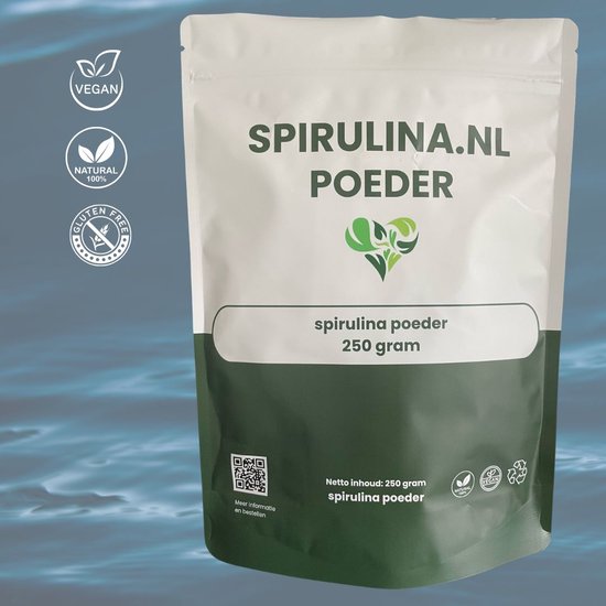 Spirulina.nl Spirulina Poeder 250g – 100% Puur & Natuurlijk – Zonder Toevoegingen – Superfood – Vegan – Energie & Detox