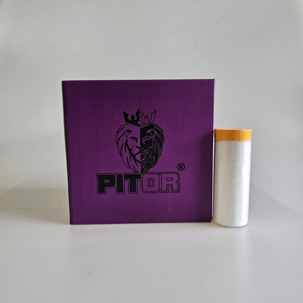 Maskeerfolie met fine tape geel - 1400mm x 25m x 10 stuks (PITOR®)