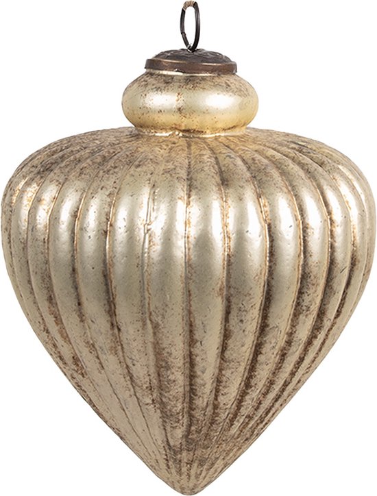 Clayre & Eef Boule de Noël Ø 12x16 cm Couleur or Verre