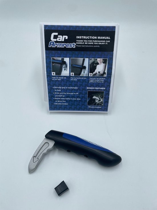 Foto: Auto uitstaphulp instaphulp veilig handig praktisch blauw zwart