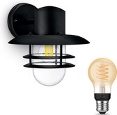 Bol.com Philips Hue Inyma Wandlamp voor Buiten Neerwarts (Zwart) - Buitenlamp - E27 - Warmwit Licht - Hue White Filament aanbieding