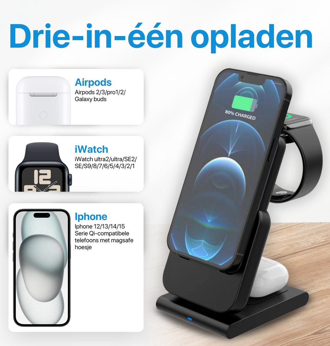 Energixx® MagSafe Powerbank 10000mAh Draadloos Hoogglans - afbeelding 3