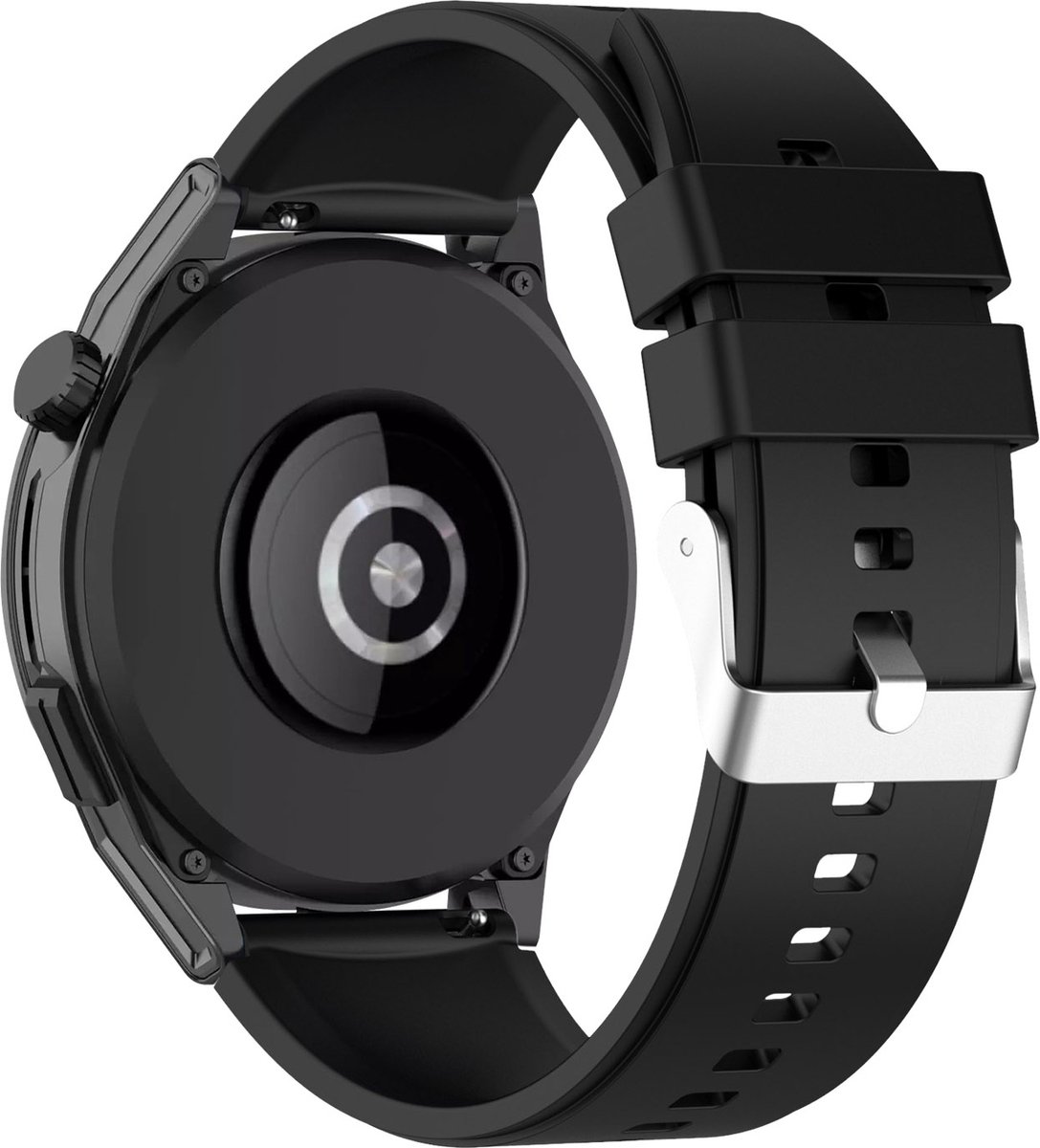 Avizar Siliconen Horlogebandje Geschikt voor Huawei Watch GT Runner, Zwart