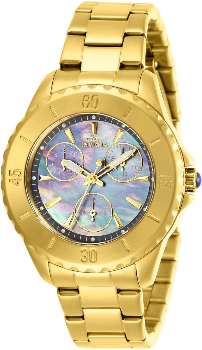 Invicta Angel 29109 Dames Horloge - Waterdicht - Analoog - Quartz Uurwerk - Roestvrij Staal met parelmoeren Wijzerplaat - 38mm