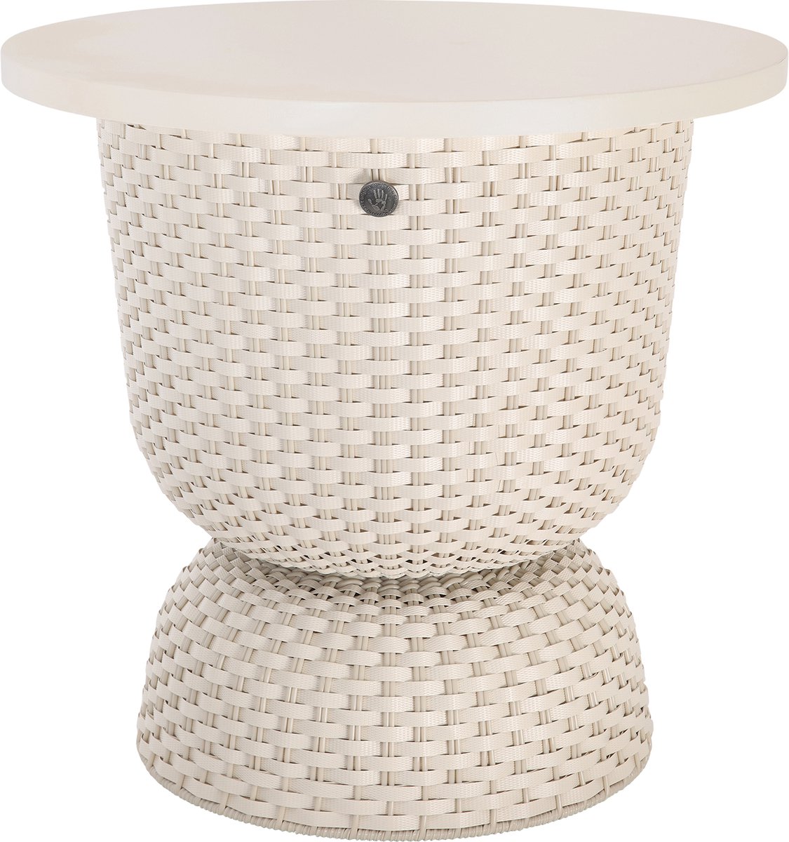 Bijzettafel - Tafel - Sidetable - Opberger - Opbergmand - Handed By Twist Diabolo Table met deksel - beige - champagne