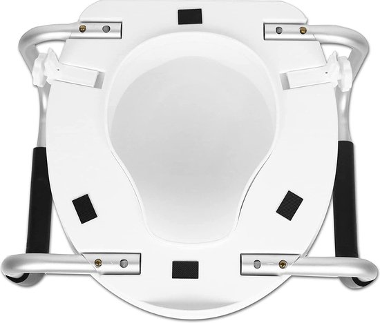 Toiletverhoger met Armleuningen 10 cm Verhoogde Toiletbril Ouderen WC Verhoger-Lifter Raised Toilet Seat-Wit — afbeelding 3