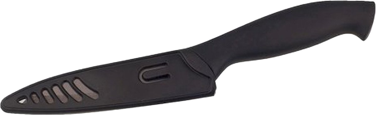 Rubytec Ceram Utility-mes - 1 stuk - Schilmes - Keukenmes - Groentemes - Keramisch Materiaal - Roest Niet - Handgreep van TVP - Ultra Scherp - Inclusief Schede - Zwart