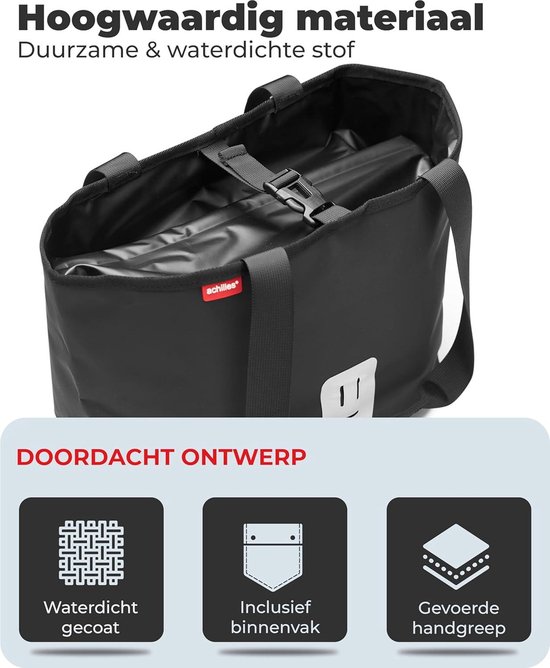 Fietsmand - Fietsstuurtas-houder Fietstas-boodschappentas voor fiets waterdicht van FastRider — afbeelding 3