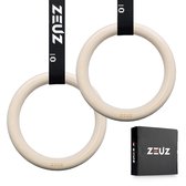 ZEUZ Houten Turnringen voor Fitness, CrossFit, Gym & Calisthenics – Gymnastiek Ringen Hout – Krachttraining – Incl. Ophangbanden & Antislip Tape