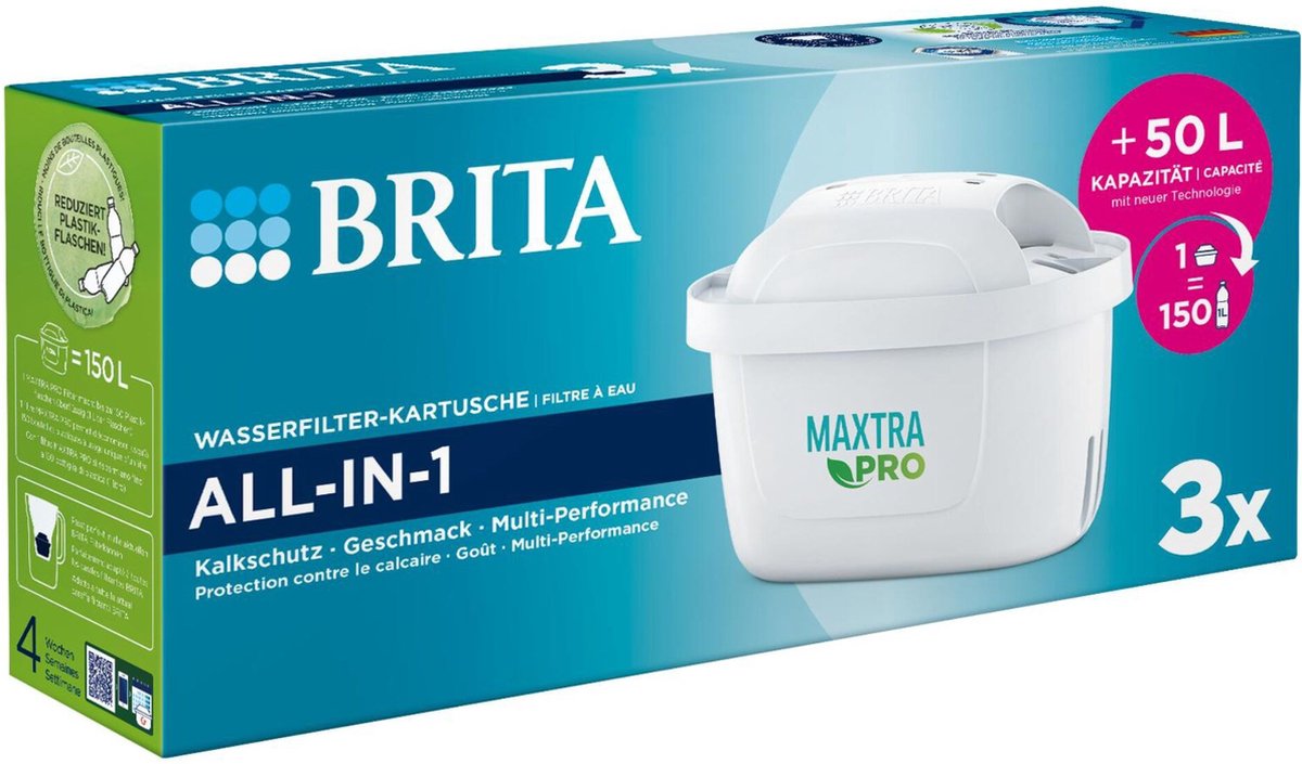 BRITA 3 waterfilterpatronen MAXTRA PRO ALL-IN-1