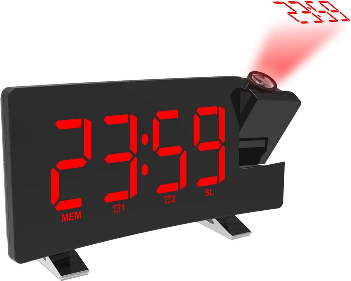 Solacis Wekkerradio Met Projectie - Wekkerradio - Digitale wekker - Wekkerradio kinderen - Wekker met projectie op plafond - Must have!