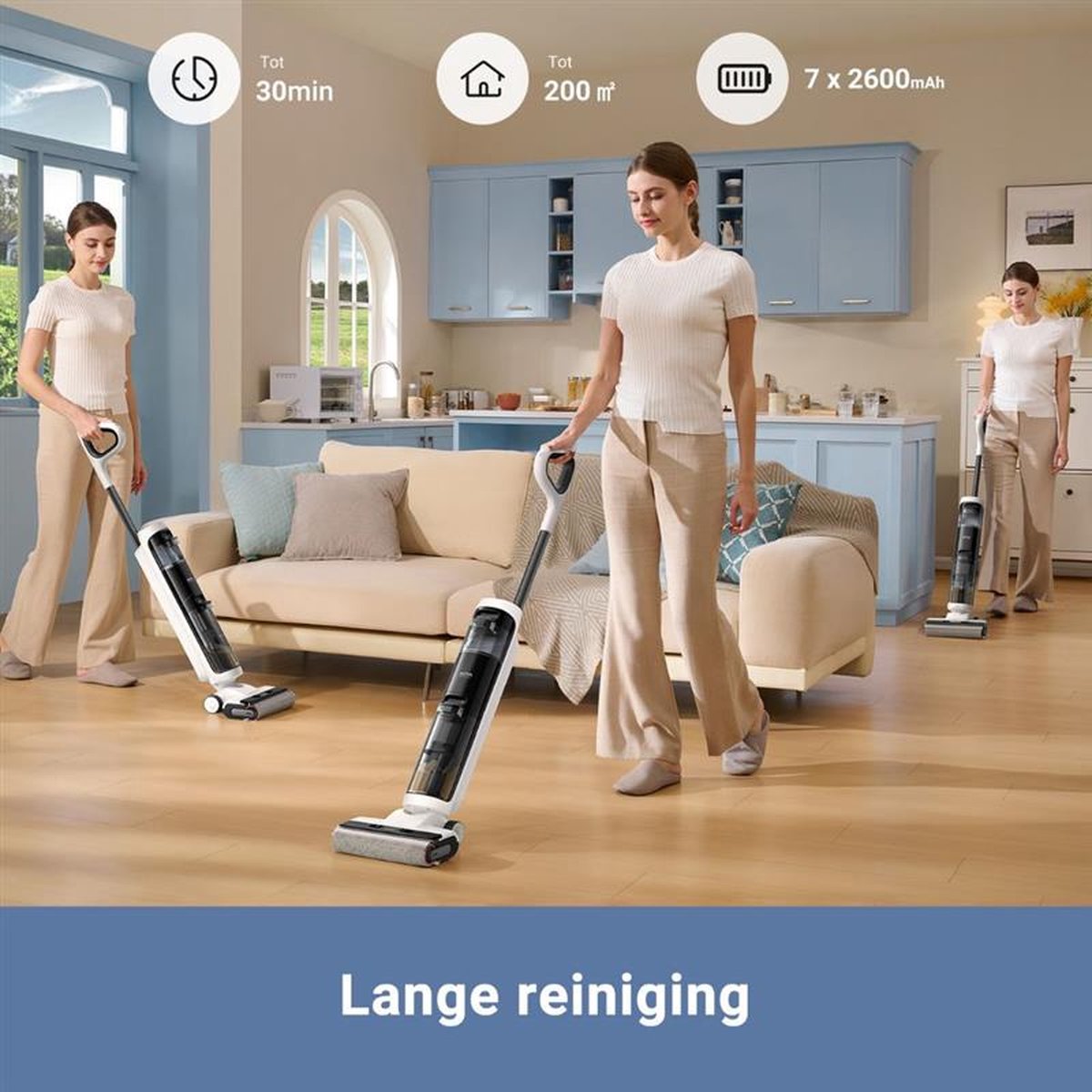 MOVA K20 Draadloze Stofzuiger Wet and Dry met Lange - afbeelding 3