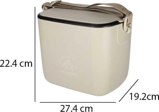 Norlander Koelbox Adventure - 5 Liter - Met draagriem - Polypropyleen - Taupe van Norlander — afbeelding 4
